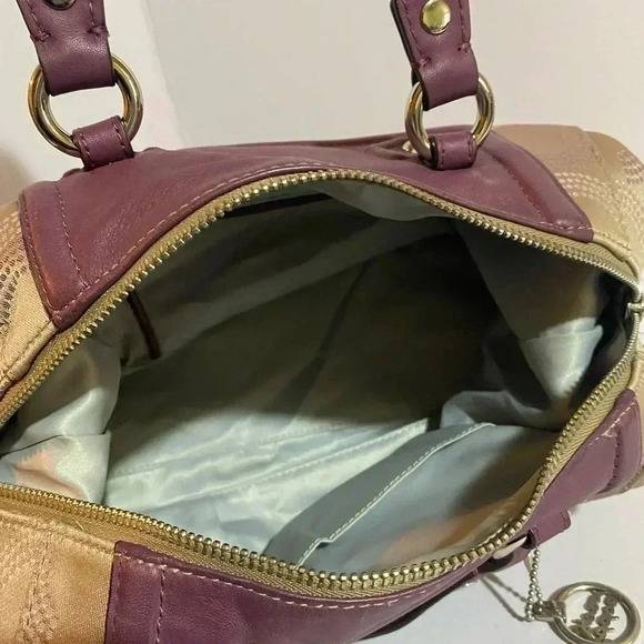 Coach CC signature print nylon leather satchel handbag - Picture 7 of 11